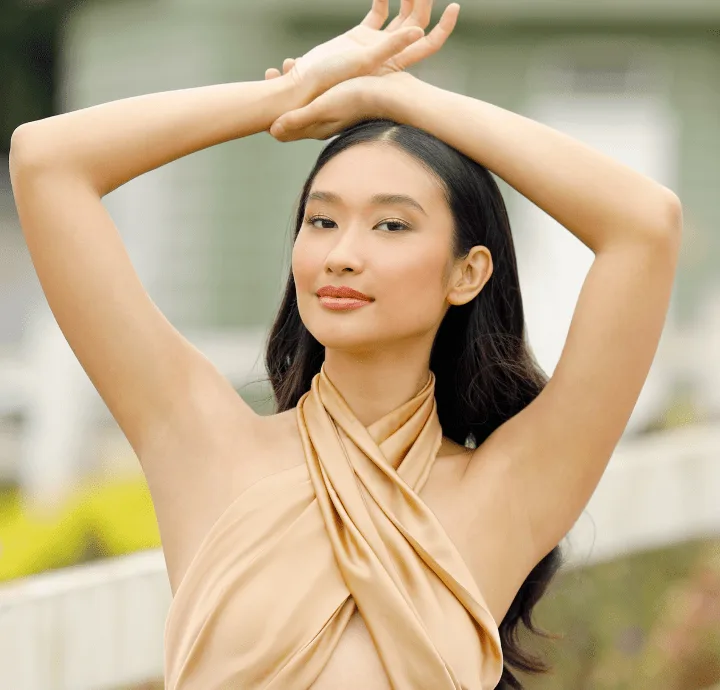 Woman with smooth glowing skin